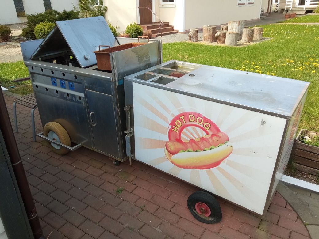 2 wózki gastronomiczne hotdog zakręcona frytka