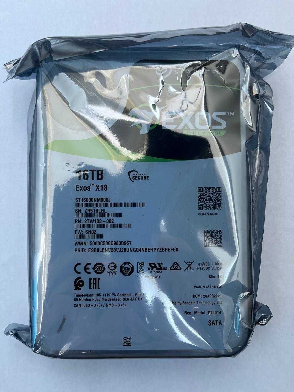 Жесткий Диск Seagate Exos Enterprise 16TB X18 SATA III (ST16000NM000J)