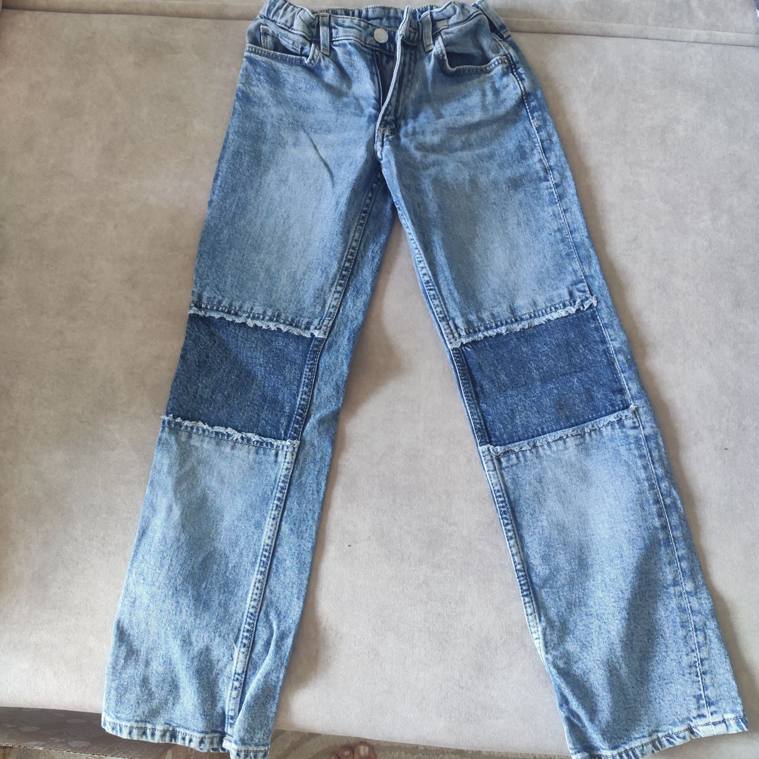 Spodnie dziewczęce jeansy r 140, H&M