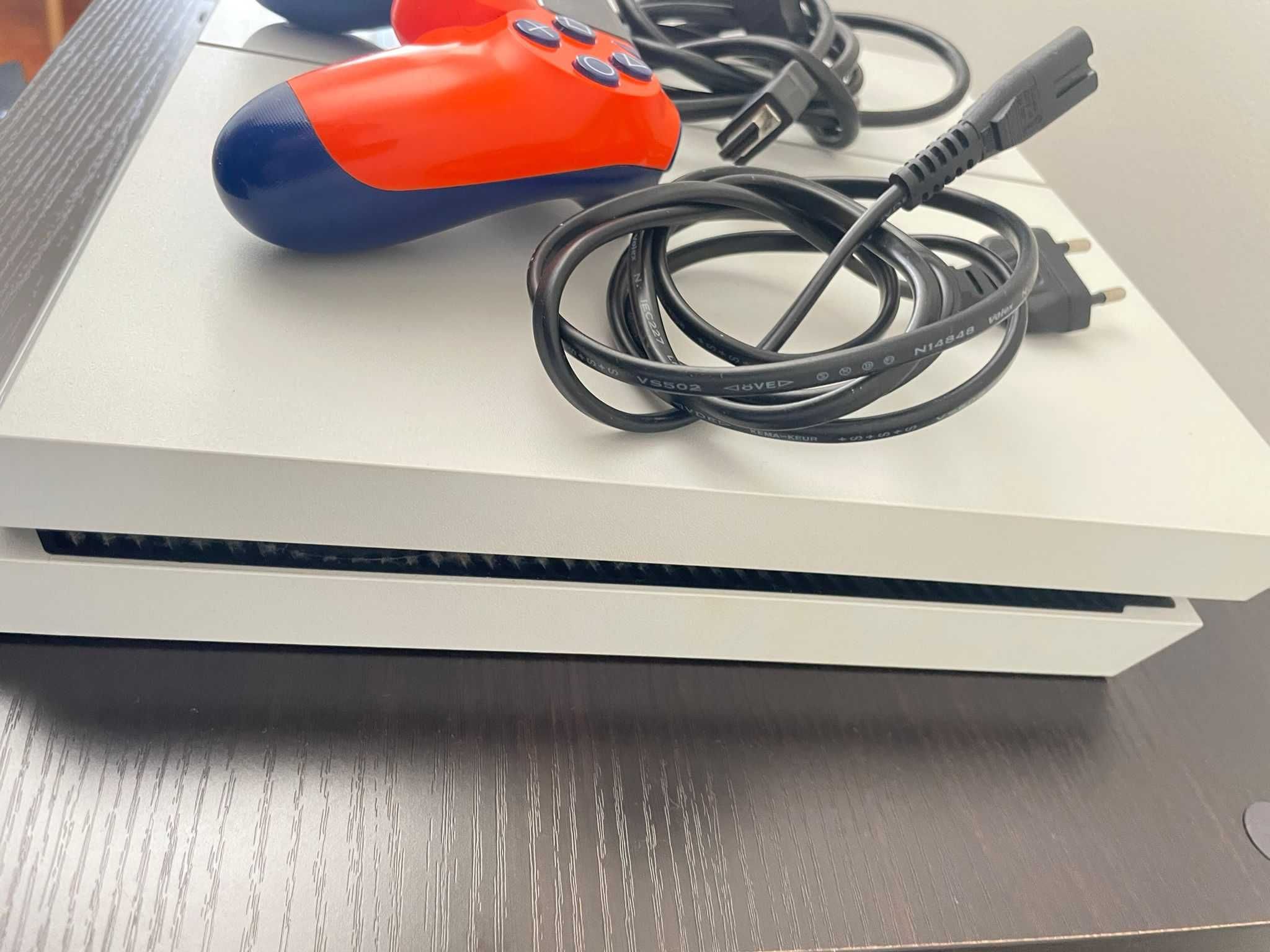 Ps4 Branca Slim 500 Gigas Comando Laranja