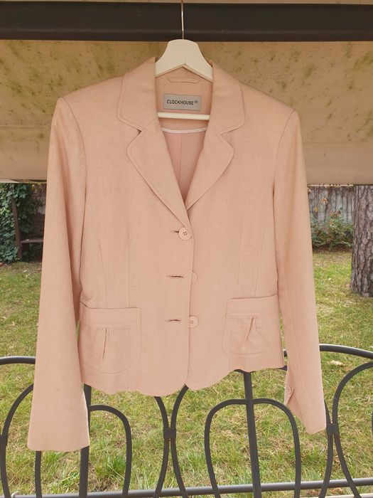 Marynarka z lnu, żakiet na podszewce, ClockHouse, roz. 38/M