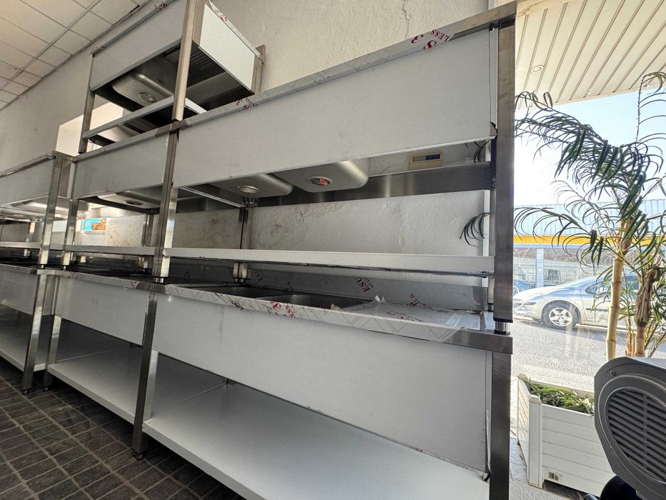 ACM1655 - Bancada de Lavagem Inox 1,5m de 2 Pios 40x40cm - NOVA