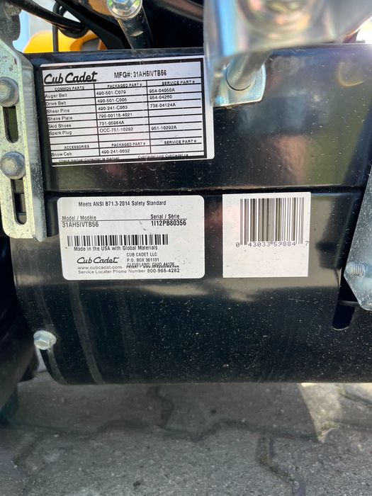 Dwustopniowa odśnieżarka spalinowa Cub Cadet NOWA z USA