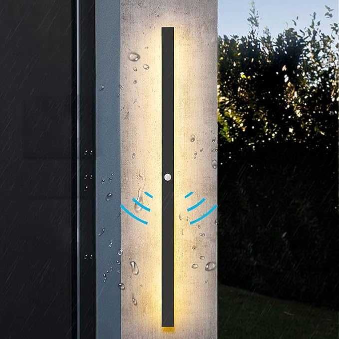 Lampa ścienna LED z czujnikiem ruchu, IP65, 24W, antracyt