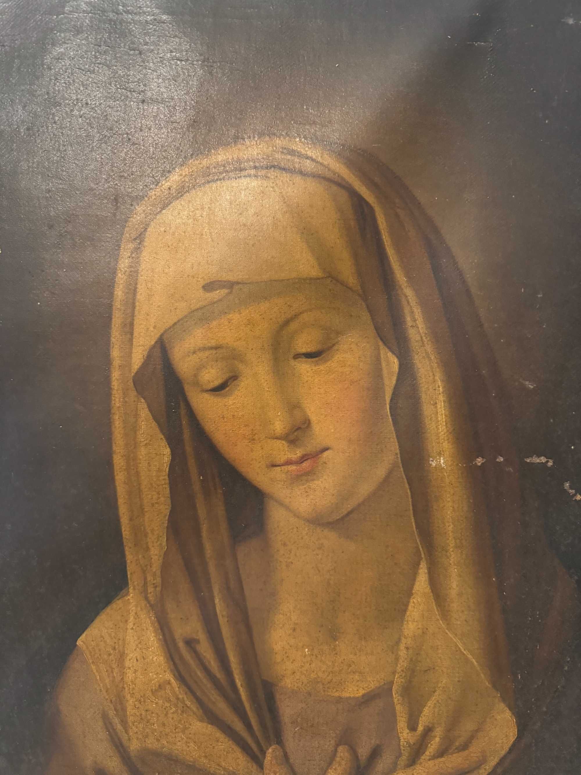 Pintura óleo em tela vintage Nossa Senhora