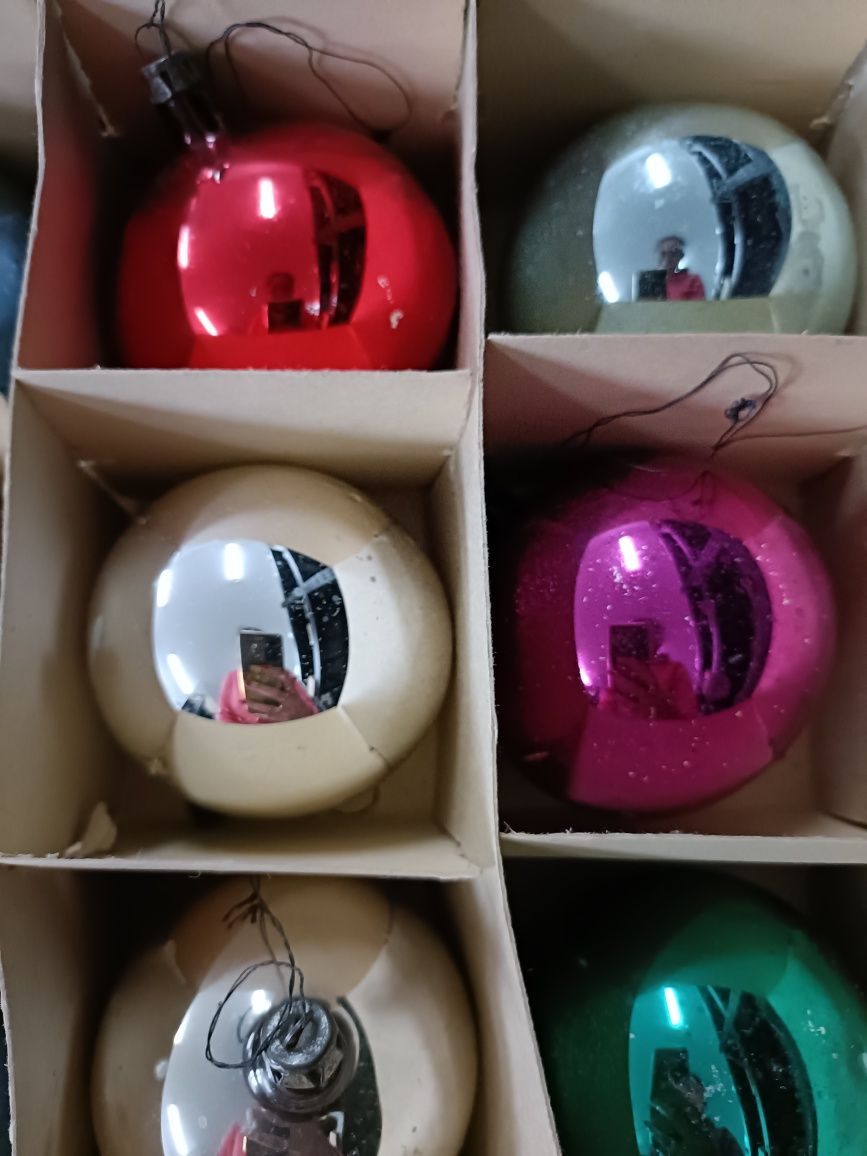 Bombki choinkowe prl kolorowe 1