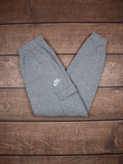 Nike Szare spodnie dresowe dresy z kieszeniami ściągaczem bawełniane