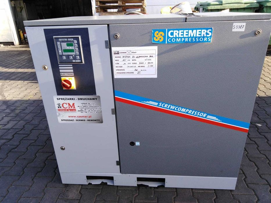 SPRAWNA!Sprężarka śrubowa CREEMERS RCC 18,5/10 18kW 2,65m3/min S005387