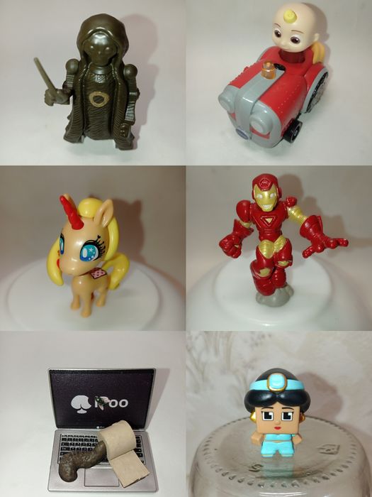 Фигурка Кокомелон Жасмин Аладдин Железный человек Ноутбук Единорог Пот