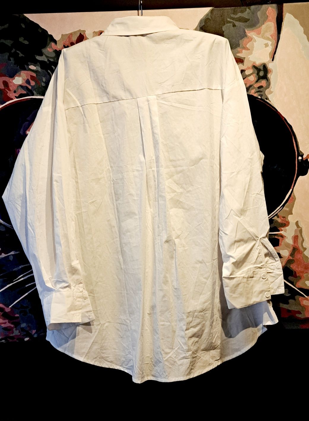 Biała koszulowa bluzka duża nowa 100% bawełna