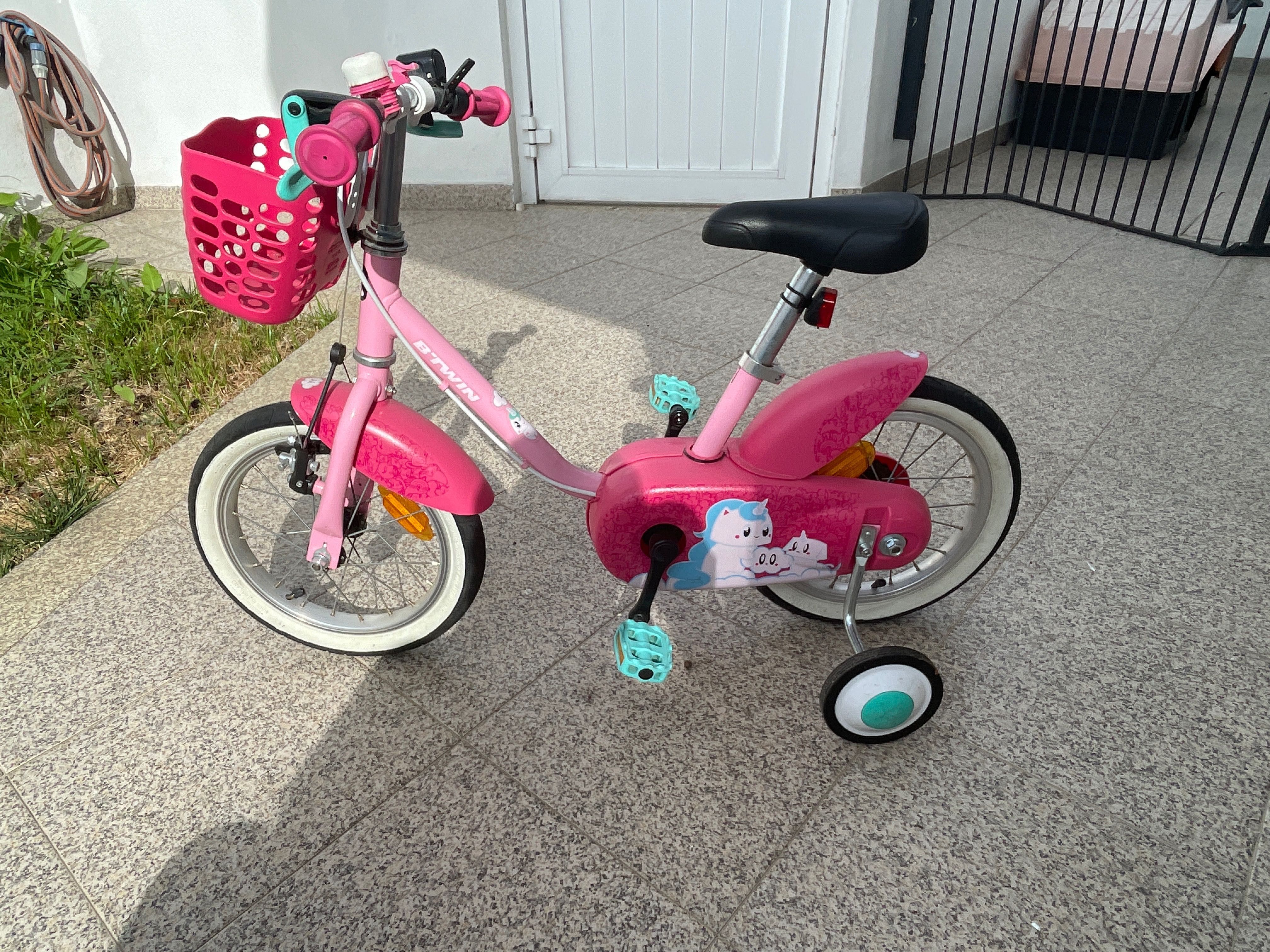 BICICLETA 14 POLEGADAS 500 UNICORN B'TWIN 3-5 ANOS