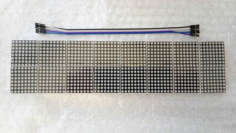 Arduino cвето диодная панель 16 матриц 8 х 8 драйверы МАХ7219 пит 5 В