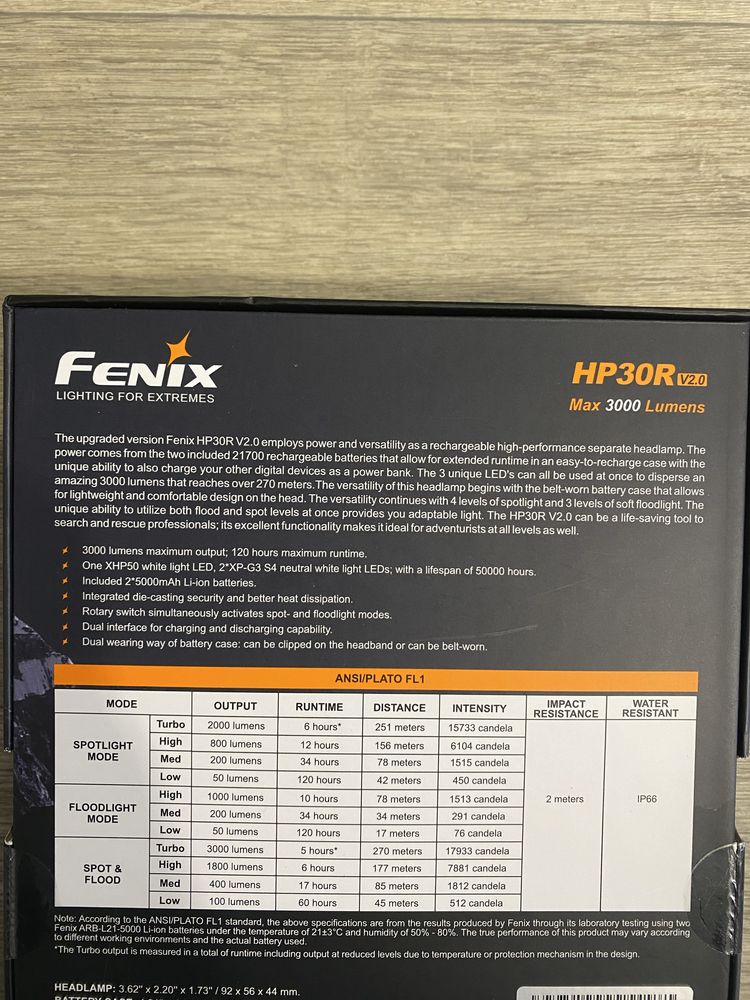 Ліхтар налобний Fenix HP30R V2.0 з акумулятором