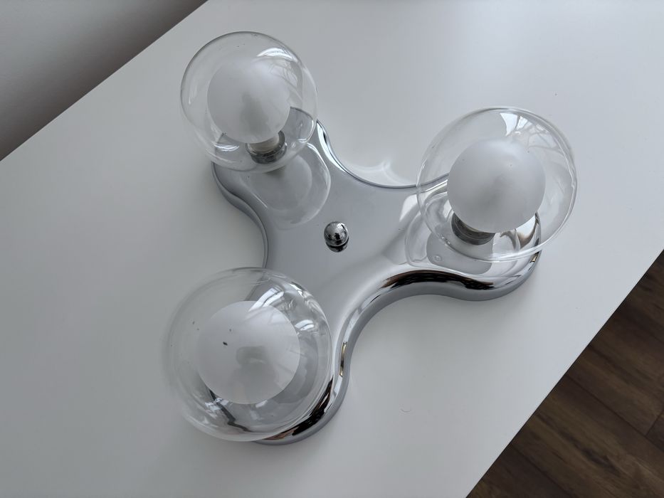 Lampa sufitowa plafon 3 kule chrom