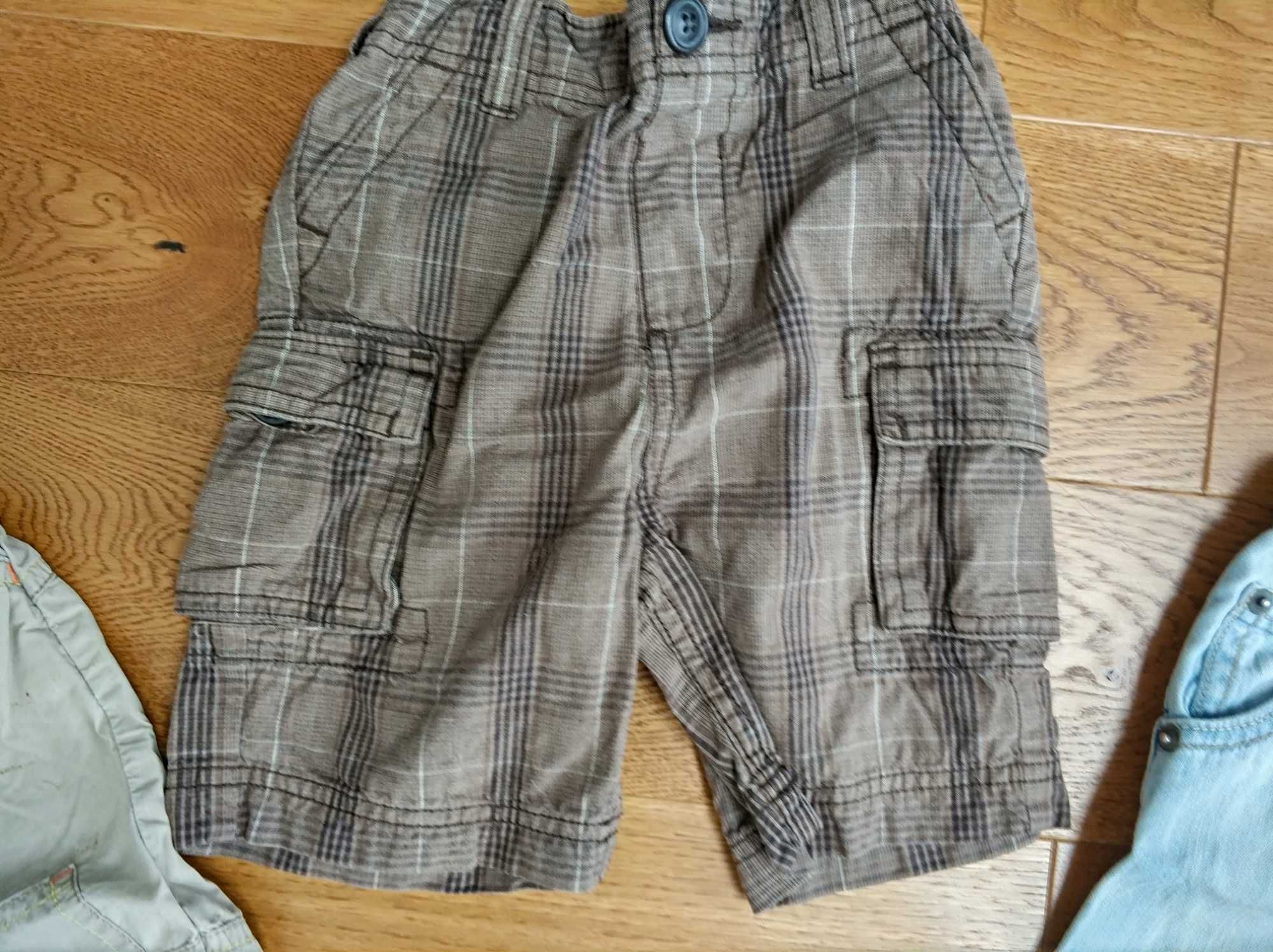 Krótkie spodenki chłopiec r. 92 zestaw 3 szt.