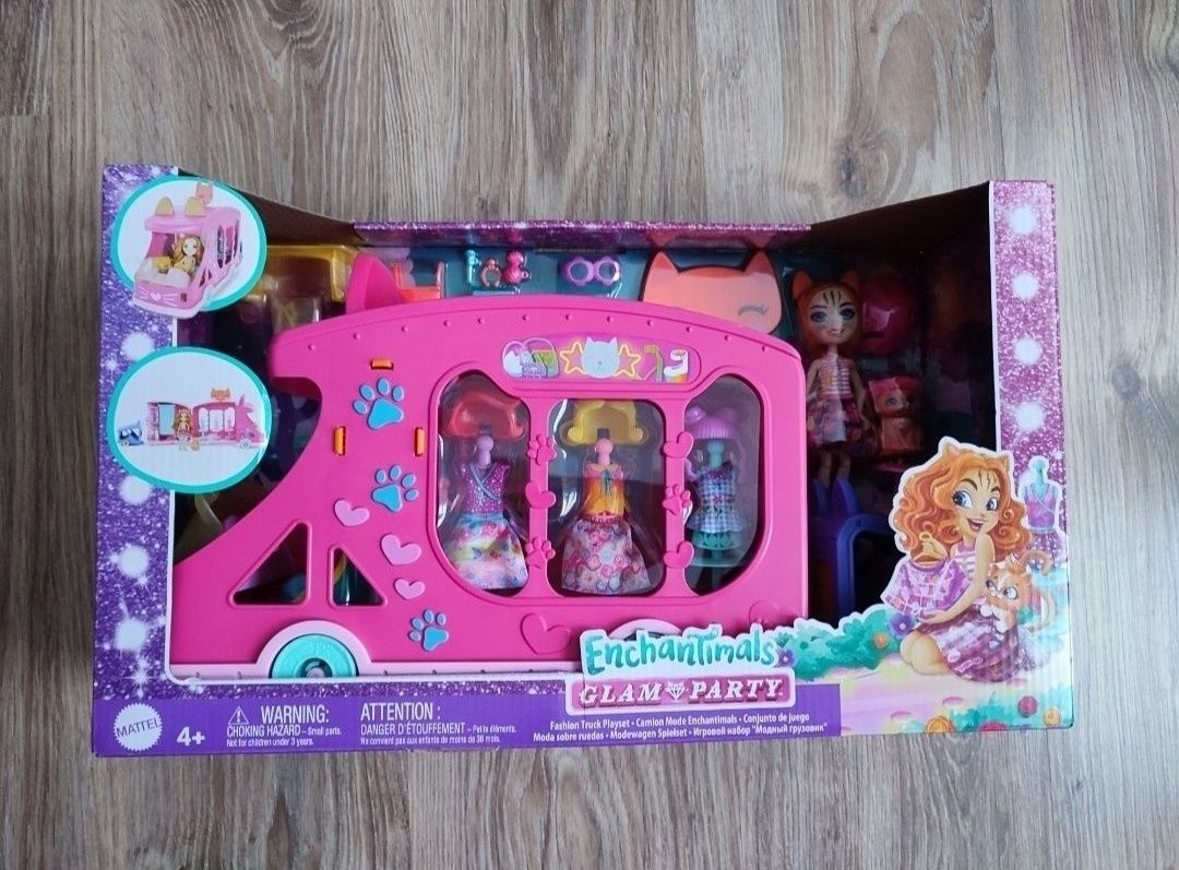 Mattel Enchantimals Mobilne studio mody Zestaw + lalka Kotek HPB34