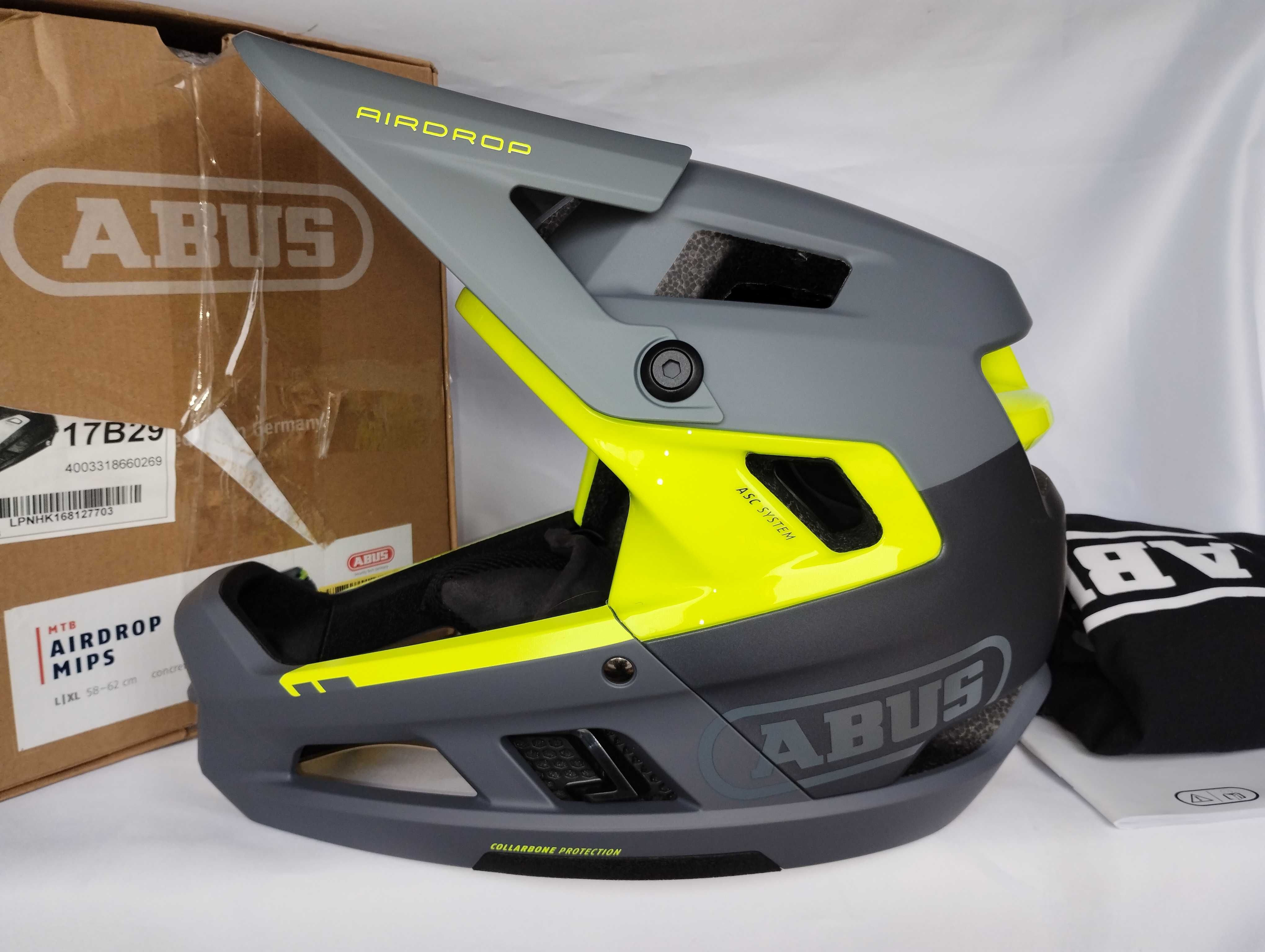 Kask rowerowy fullface Abus AirDrop Mips Concrete Grey L/XL 58-62cm