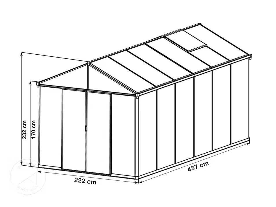 Profinamiot Szklarnia 222 x 437 cm, marki GFP, Aluminium, Poliwęglan