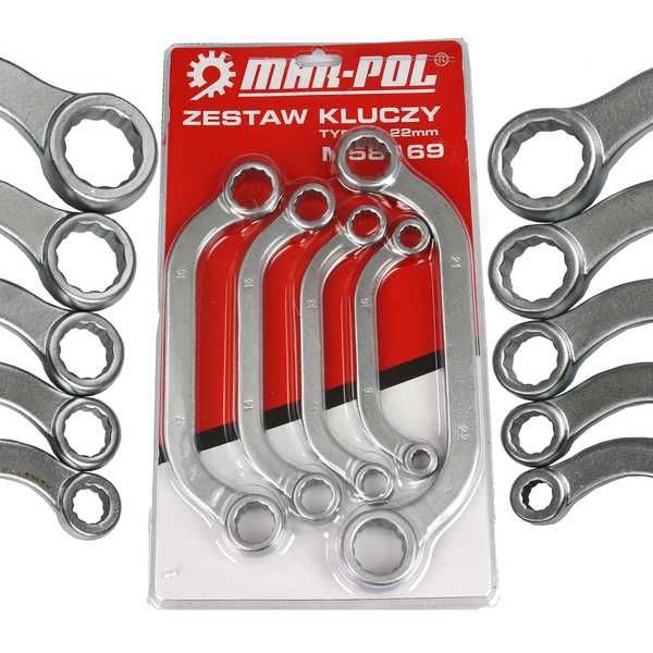 Klucze oczkowe 5 sztuk 8-22 mm komplet zestaw klucz płaskie Mocne