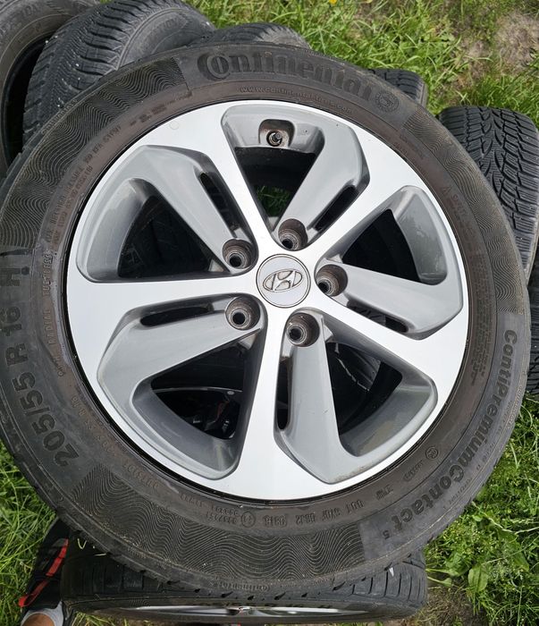 Koła felgi alu oryginał hyundai 5x114.3 6.5j et50 16" opony lato 205/5