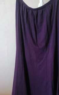 Długa bawełniana spódnica bakłażan M/L/XL