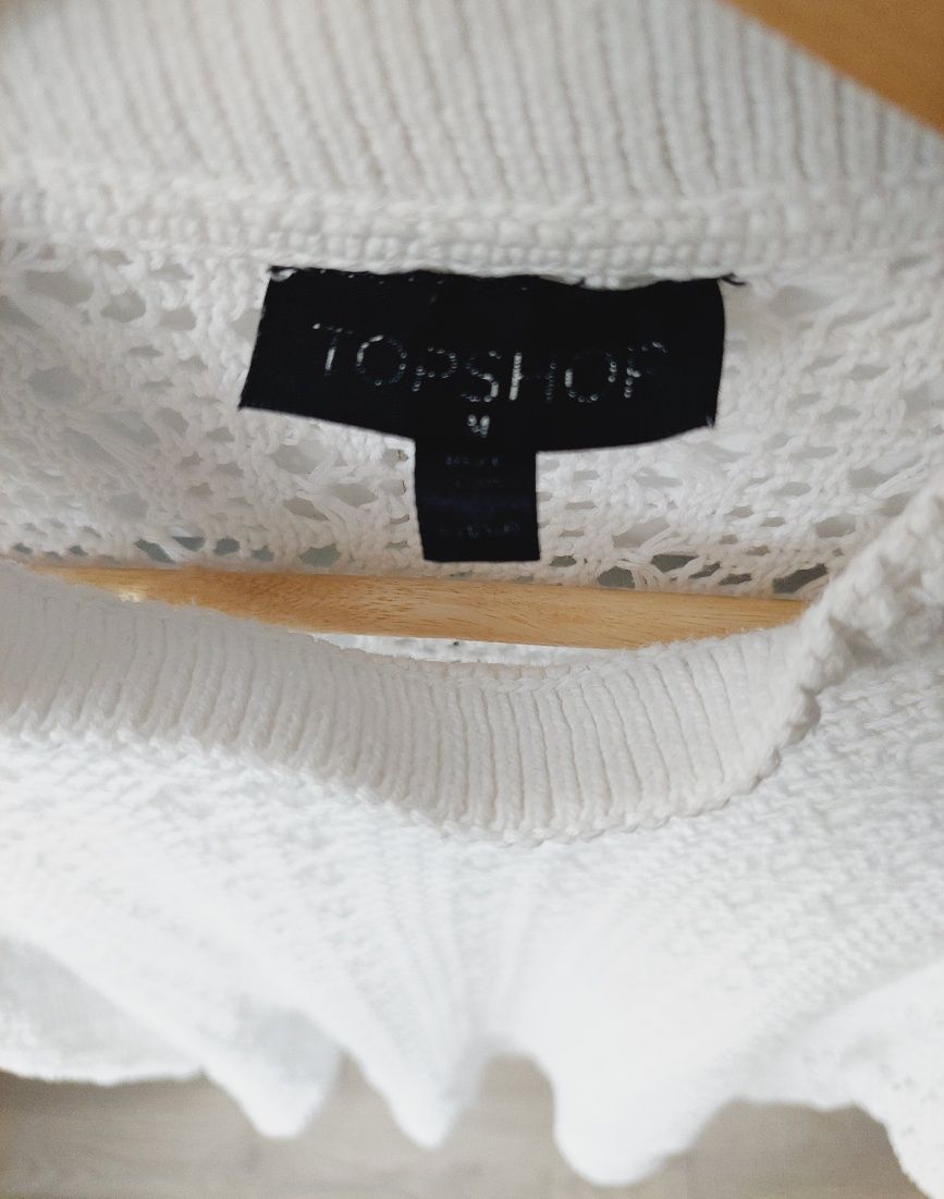 Ażurowa narzutka ponczo boho półgolf oversize bawełna