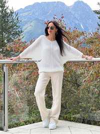 Sweter Lato Dekolt V Bianco MAYA