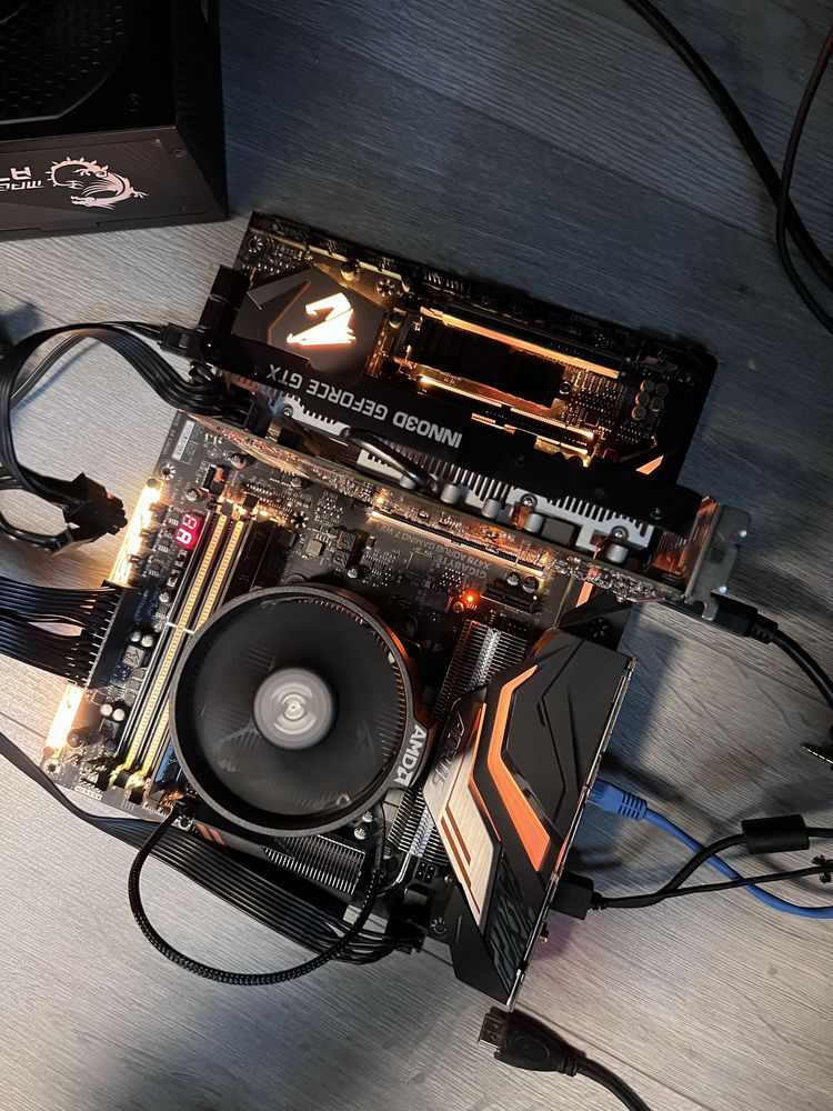 AORUS X470 GAMING 7 WIFI, як нова, материнська плата + AM4 B450, A520