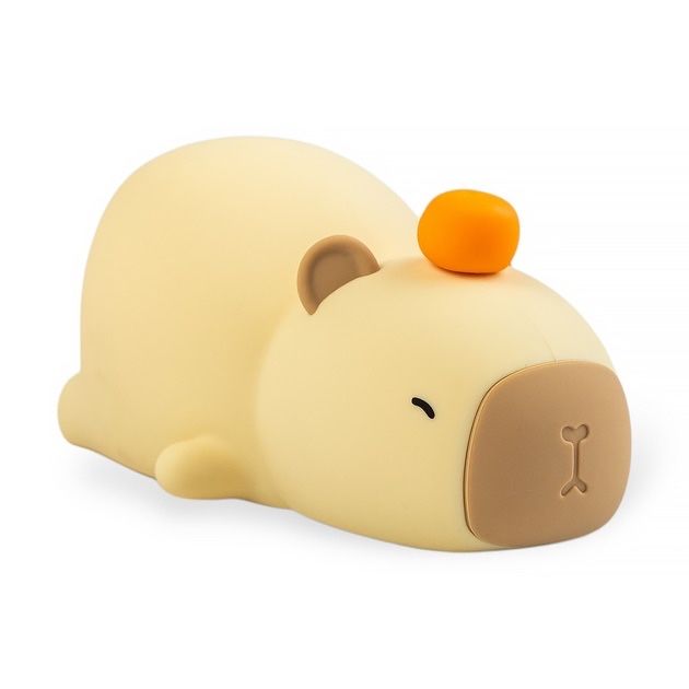 Силіконовий нічник з таймером, що лежить Kaktus Капібара 7х5х14,5 см
