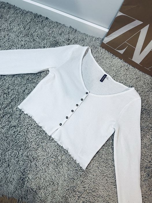 Cienki sweter damski kardigan rozm m hm bialy