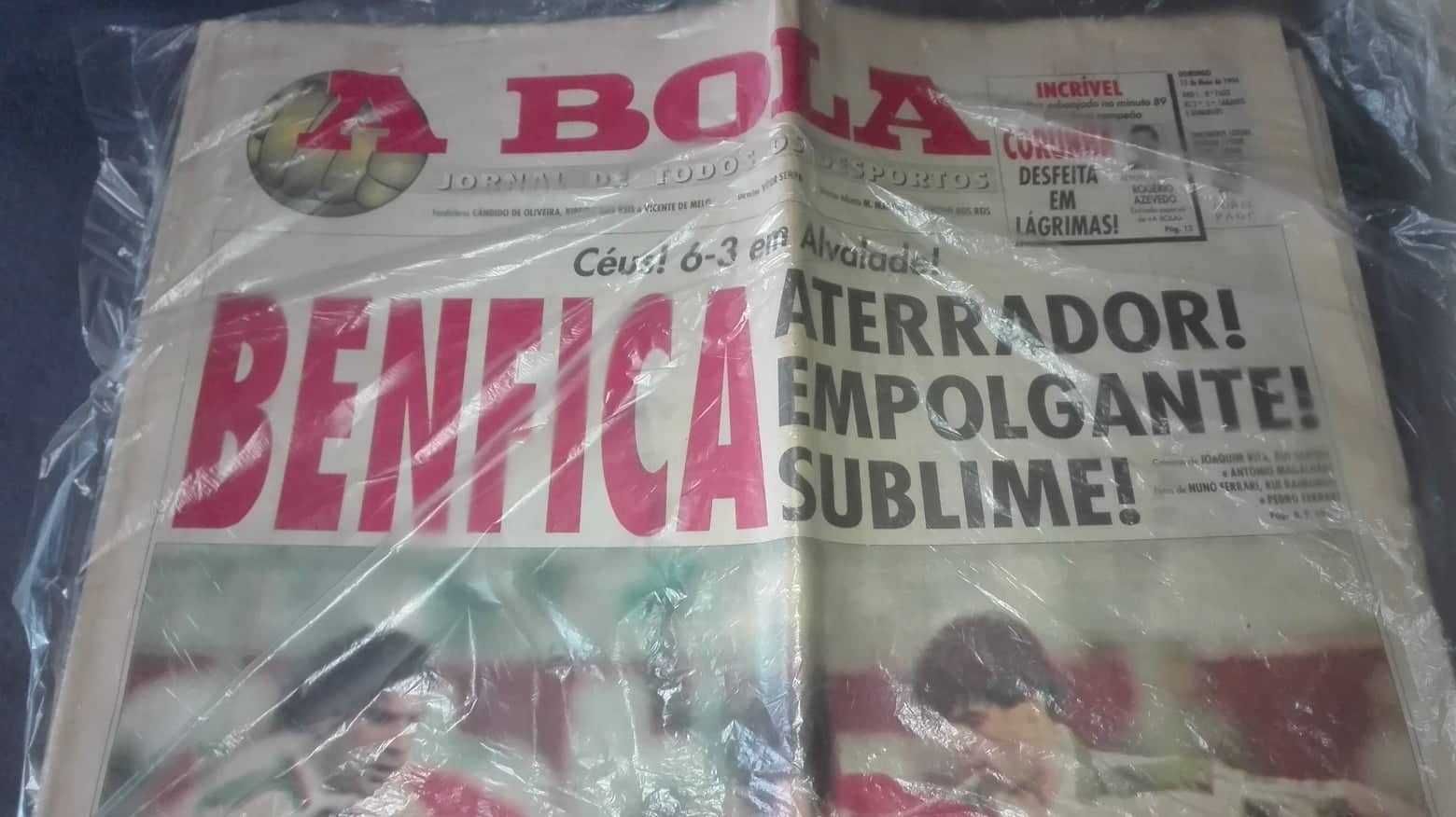 Jornal A Bola ( Sporting x Benfica 3-6) 1994