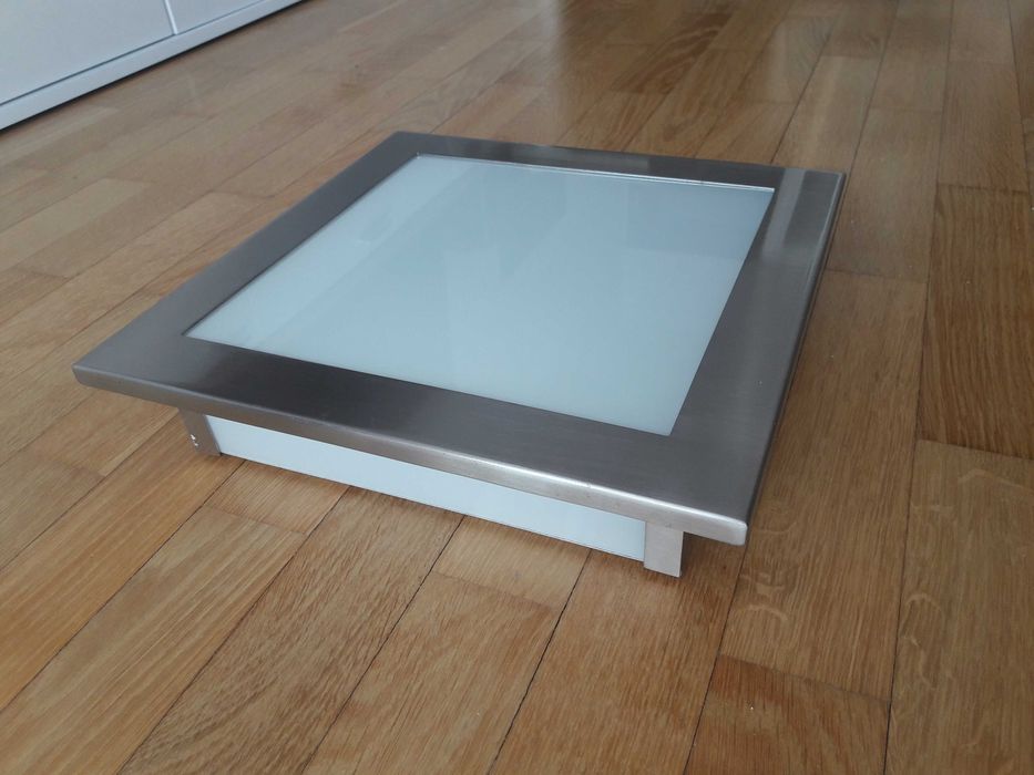 Lampa sufitowa płaska metal/szkło