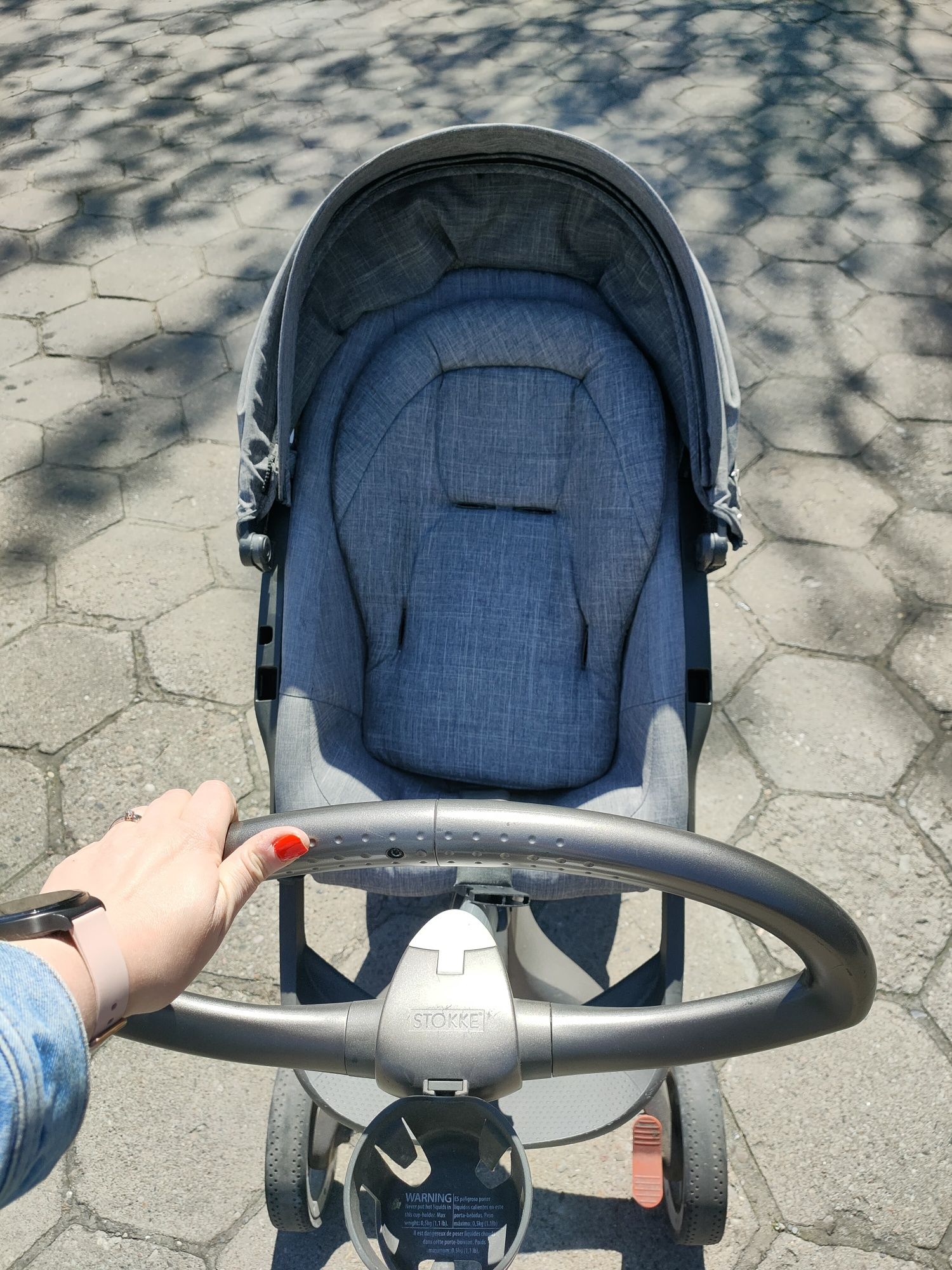 Stokke v4 2w1 kubek spacerówka gondola szary Grey melange