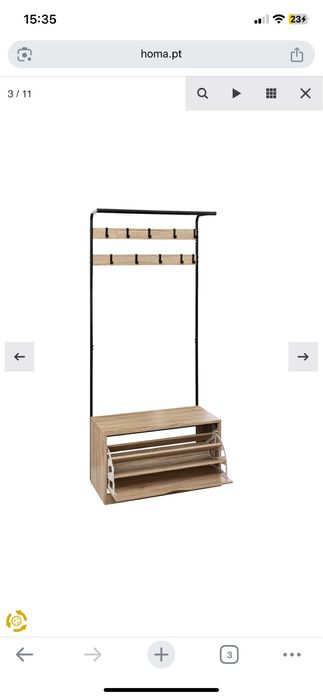 Cabide de entrada com sapateira