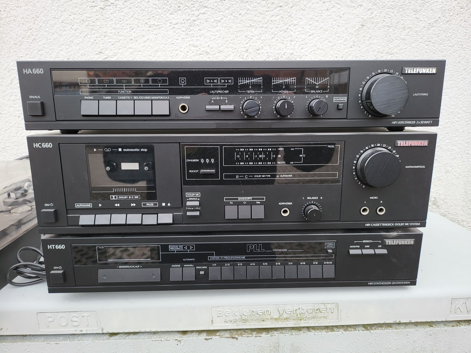 Wieża segmentowa Telefunken System stereo Vintage Retro