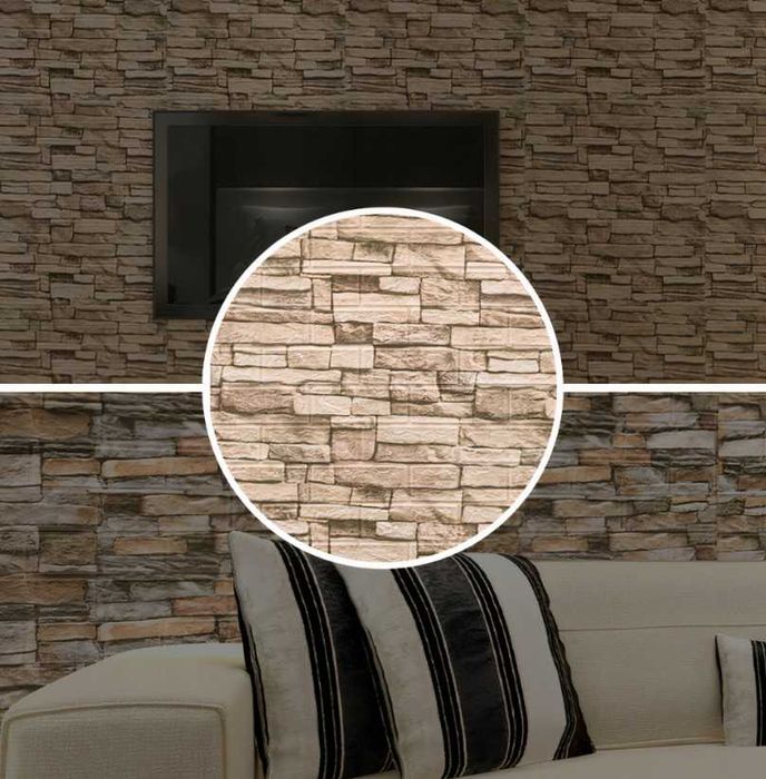 Nowoczesne PANELE ŚCIENNE Samoprzylepne Kamień Cegła Grube (OKAZJA)