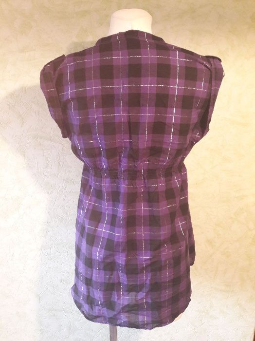 Fioletowa koszulowa bluzka - rozmiar XS
