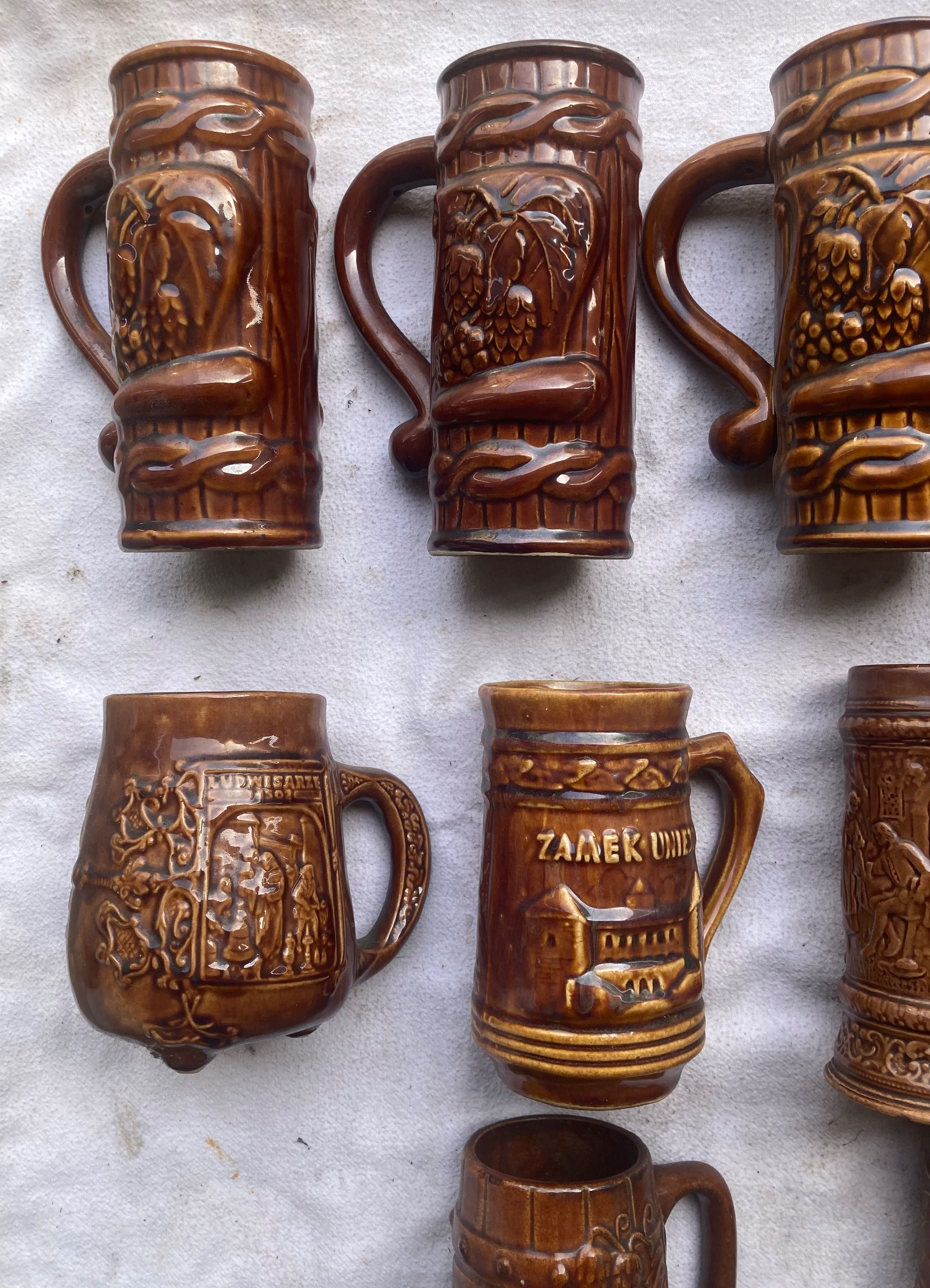 Stare  kufle   ceramiczne - różne
