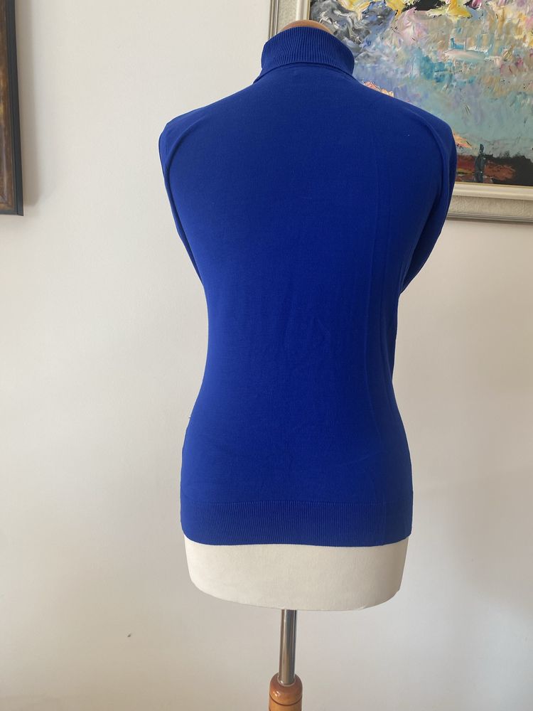 Sweter golf damski wiskoza niebieski kobalt Mohito m