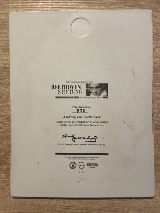Porcelanowy obraz Andy Warhol Beethoven limitowany unikat