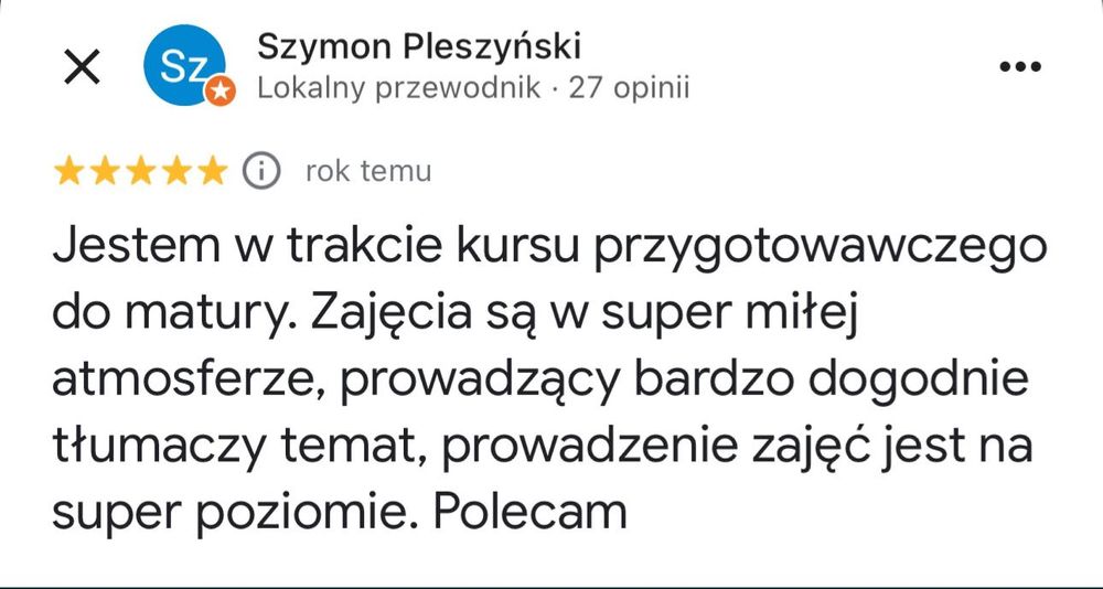 Korepetycje z Nauczyciem Język Polski Szkoła Średnia i Podstawowa