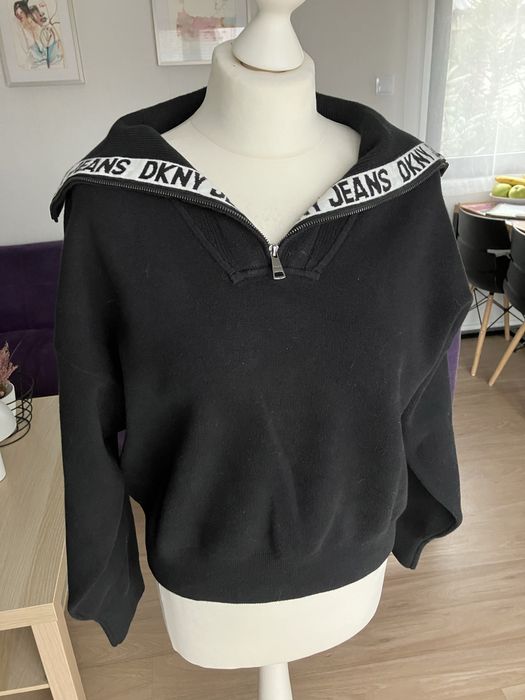 DKNY Sweter bluza z zamkiem L