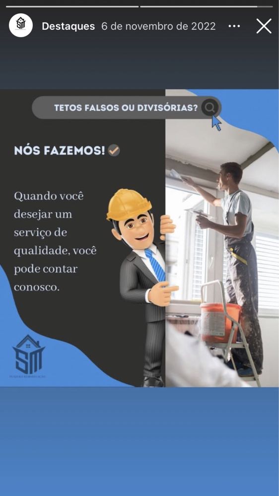 Tetos falsos, divisorias