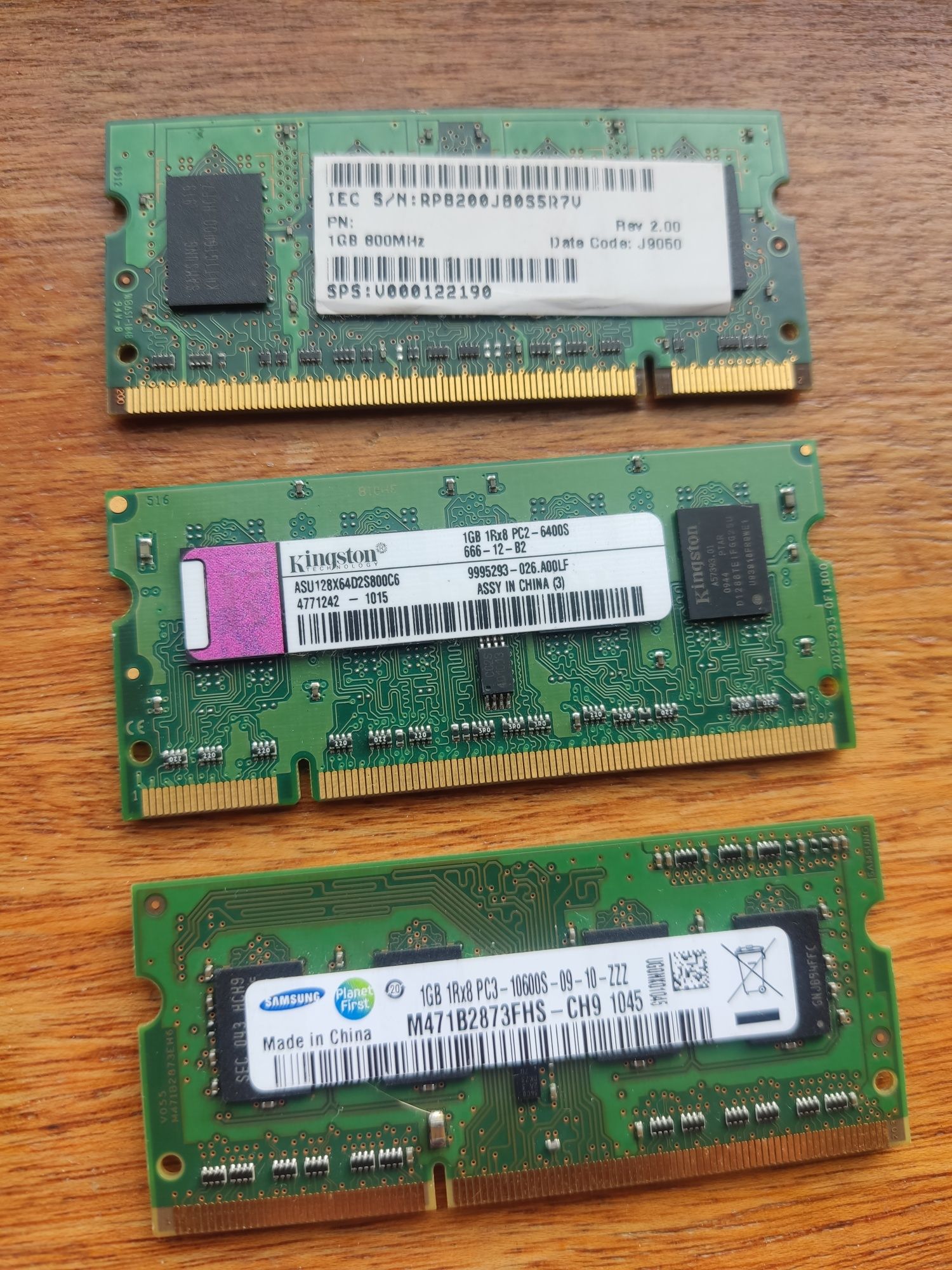 Memórias RAM portátil 2GB, 1GB, 512 MB