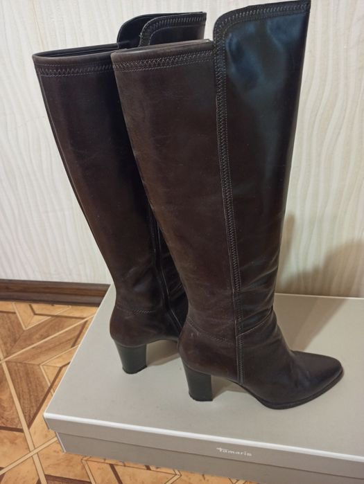 Сапоги кожаные женские