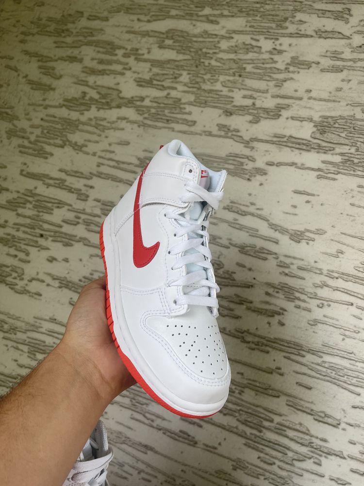 Nike Dunk High White Red 36.5 *NOWE*