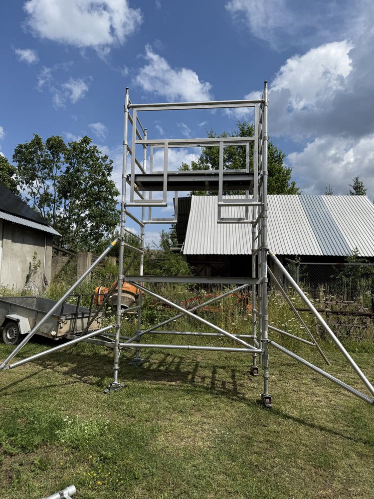 Rusztowanie jezdne, aluminiowe, 1.35m x 2m; 6m wysokosc robocza