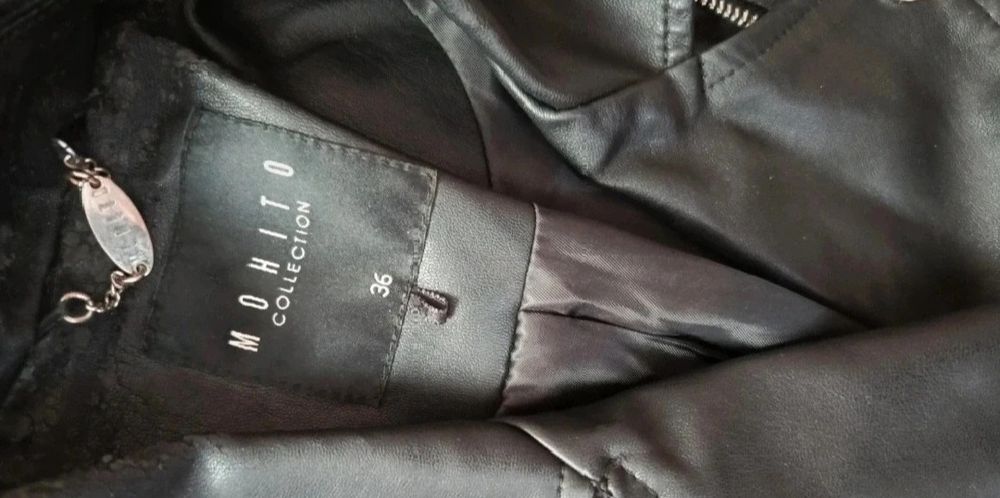 Czarna kurtka damska ramoneska eko skóra Mohito S