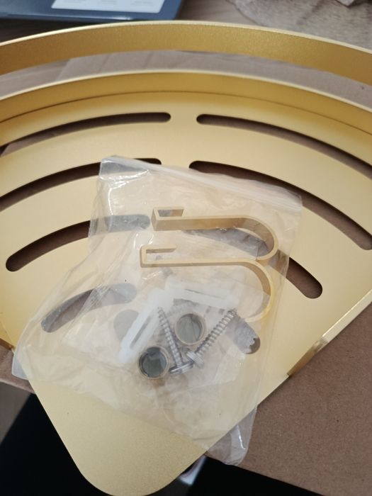 Narożna półka łazienkowa złoto szczotkowne