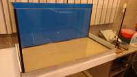 Akwarium 54 litry 60x30x30 tło z foli PCV lazurowy błękit szkło 6 mm